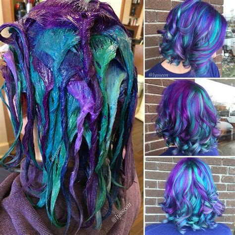Hairstyles Beauty Rainbow Hair Color Cool Hair Color Teal And Purple Hair