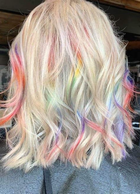 Rainbow Highlights In 2021 Vivid Hair Color Rainbow Hair Color