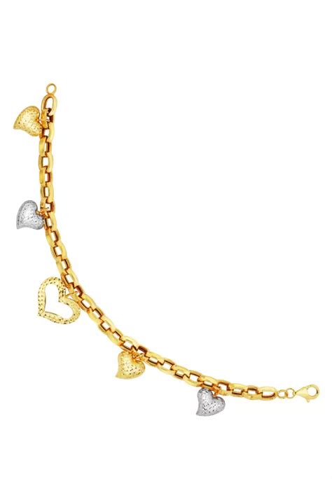 Buy Tomei Tomei Lusso Italia Dual Tone Heart Bracelet Yellow Gold 916