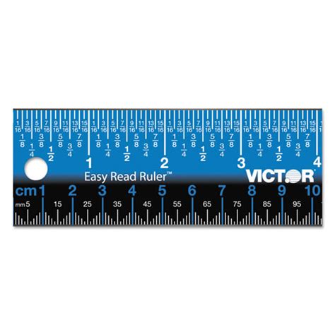 Victor Easy Read Stainless Steel Ruler Standardmetric 18 Blue