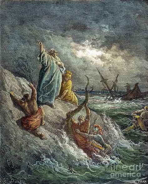 St Paul Shipwreck Drawing By Gustave Dore Fine Art America