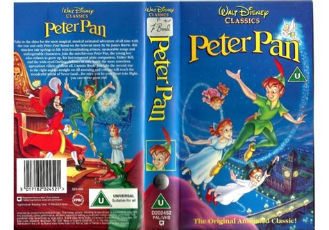 Peter Pan 1953 On Walt Disney Home Video United Kingdom Vhs Videotape