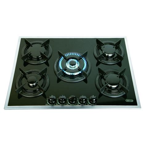 Hobs Stoves And Ovens Defy 5 Burner Gas Hob With Glass Stainless Steel