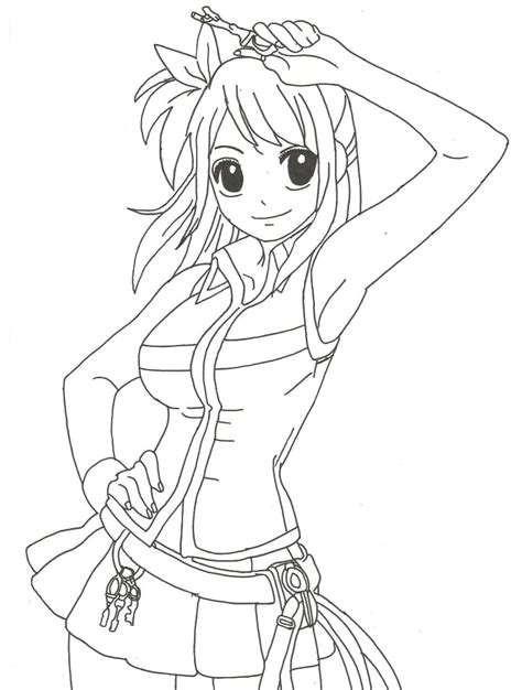 Lucy From Fairy Tail Coloring Page Download Print Or Color Online