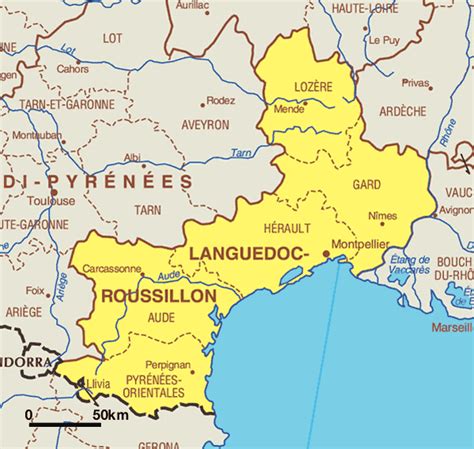 Languedoc Roussillon Carte Geographique