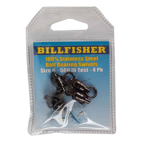 Billfisher Ball Bearing Swivels Black Size 4 Sportsmans Warehouse