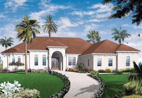 House Plan 76104 Mediterranean Style With 2901 Sq Ft 4 Bed 3 Bath