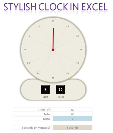 Stylish Clock In Excel