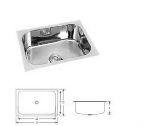 Diamond Silver Single Bowl Stainless Steel Sink 18x16 Inches At Best