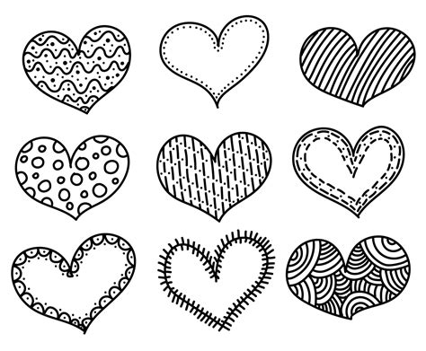 Premium Vector Doodle Hearts Collection