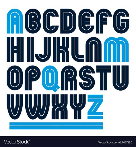 Capital Bold English Alphabet Letters Made Vector Image