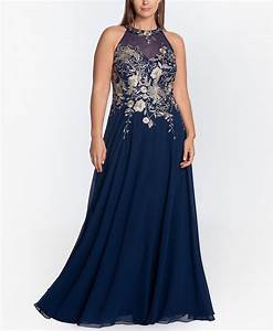 Betsy Adam Plus Size Embroidered Halter Dress Reviews Dresses