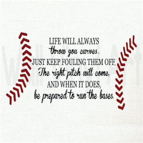 Life Will Always Throw You Curvesbaseball Quote Vinyl Decal Etsy