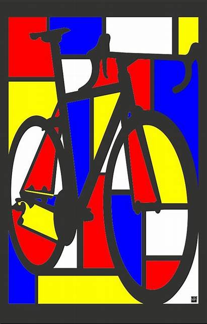 Bike Road Fahrrad Mondrian Kunst Bicycle Poster