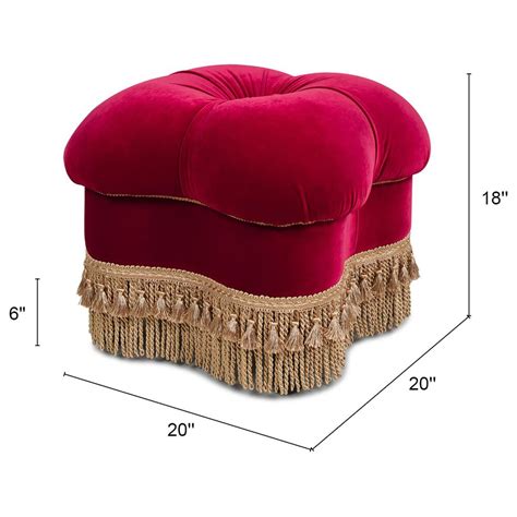 Jennifer Taylor Home Ellen Ottoman In Siren Red And Gold Nfm