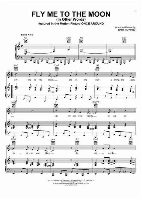 Fly Me To The Moon Piano Sheet Music Onlinepianist