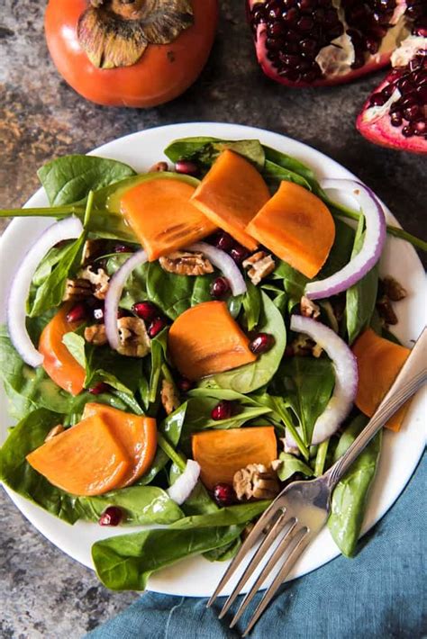Persimmon Pomegranate And Spinach Salad House Of Nash Eats