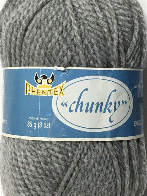 Phentex Chunky Yarn Silver Grey 50 Etsy