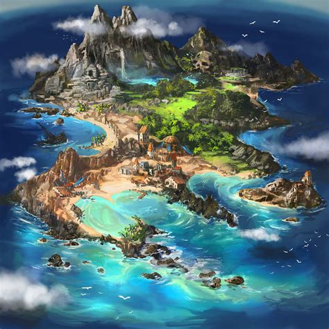 Artstation Island Map Alexander Nanitchkov Fantasy World Map