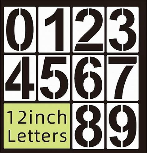 Midyrrg 10pcs 30 Cm 12” Large Number Stencils Number Template Parking