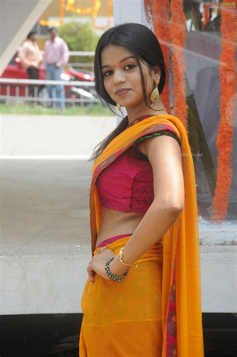 Pictures From Indian Movies And Actress Bhavya Saree Navel And Sweaty