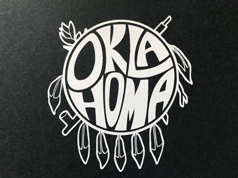 5 Oklahoma Shield Cut Vinyl Decal White Etsy