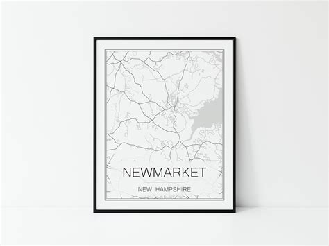 Newmarket New Hampshire Map Print Printable Street Map Map Etsy