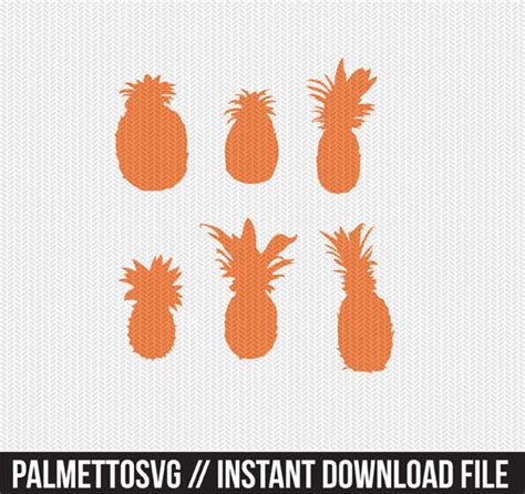 Pineapple Stencil Svg Dxf File Instant Download Silhouette Etsy