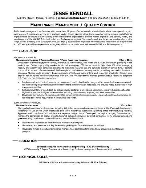 41 Maintenance Manager Resume Examples That You Should Know