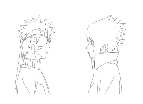Naruto And Sasuke Lineart By Kaxula On Deviantart