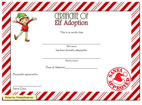 Elf Adoption Certificate Free Printable

