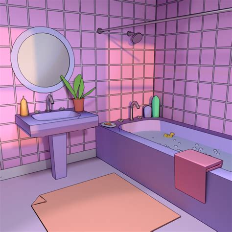 Artstation 90s Cartoon Bathroom
