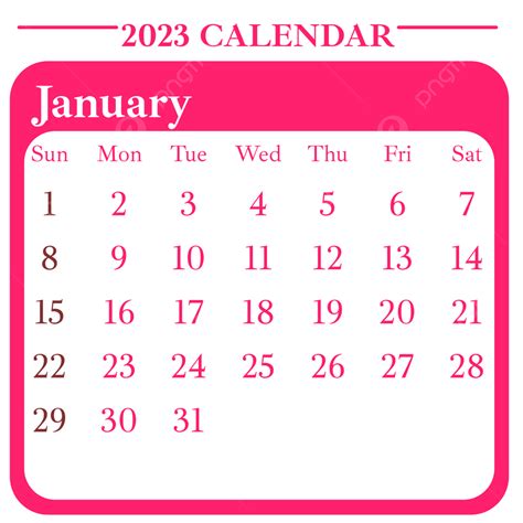 simple style pink january 2023 calendar january 2023 calendar 2023 calendar january 2023