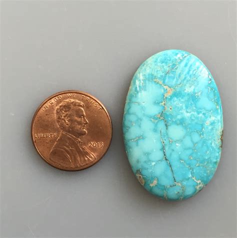 M240 Oval Large Blue Natural Turquoise Cabochon From The Southwest