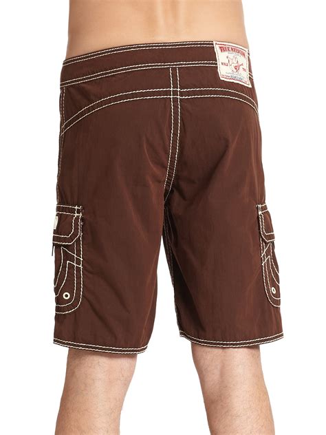 Lyst True Religion Cargo Board Shorts In Brown For Men