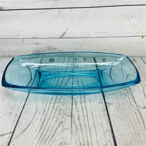 Vintage Hazel Atlas Glass Celery Dish Capri Colony Blue Etsy