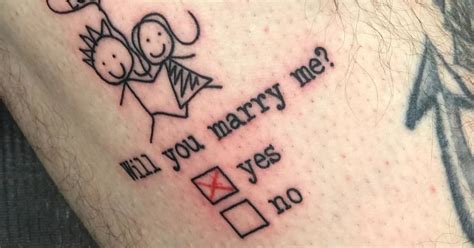 Tattoo Artist Proposes To Girlfriend With Checkbox Tattoo Popsugar
