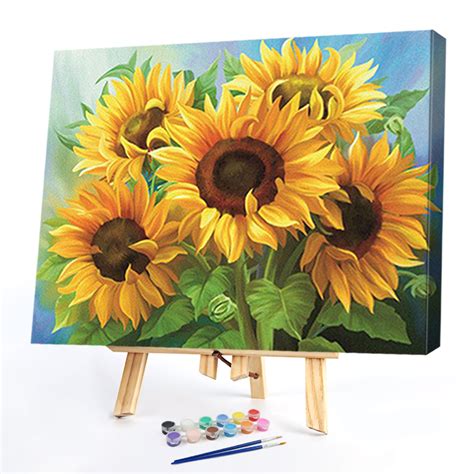 Diy Painting By Numbers Kit Sun Flower 4050 Cm