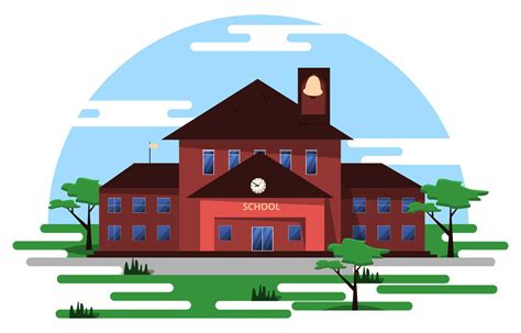 Ilustración De Vector De Educación De Estudio De Edificio De Escuela