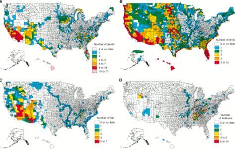 Geographic Distribution Of Endangered Species In The United States