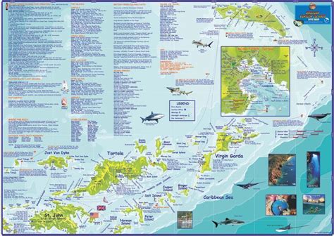 British Virgin Islands Bvi Dive Map Franko Maps