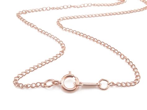 Rose Gold Filled Curb Chain Necklace With Spring Clasp 18