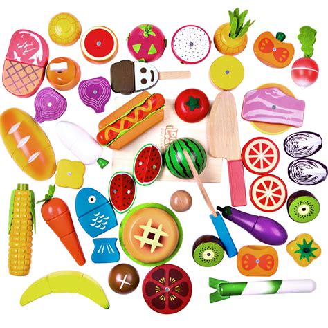 Best Play Food Cutting Fruits Vegetables Pretend Food Playset Kitchen Toys Fun [solid Wood