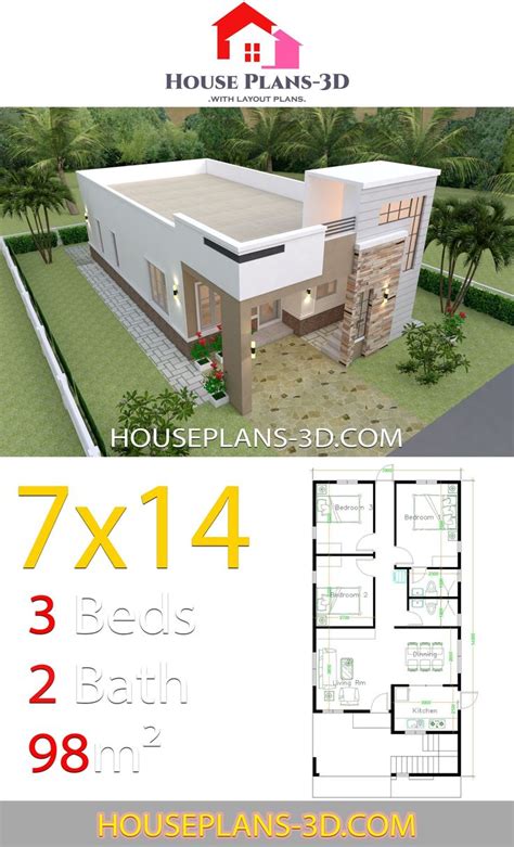 House Design 7x10 With 3 Bedrooms Terrace Roof Home Design Floor