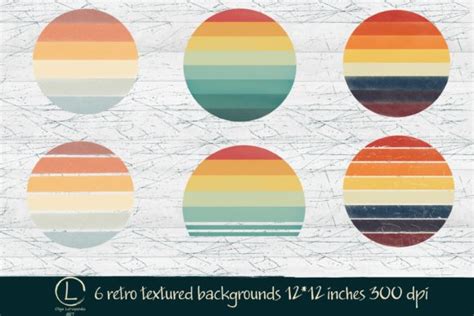 Retro Sunsets Background 6 Files Png Graphic By OlhaLyArt Creative