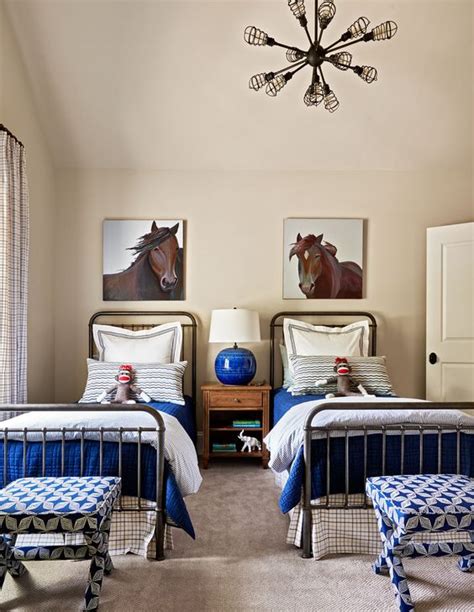 This boy's bedroom features white walls with a world map decor near the study table set on the hardwood flooring. 30 Awesome Shared Boys' Room Designs To Try - DigsDigs