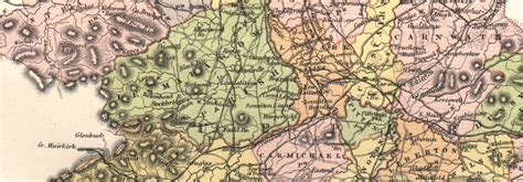 Lanarkshire Antique County Map Parishes Glasgow Scotland Lizars 1885