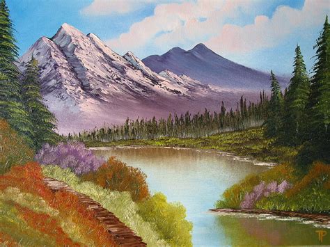 Mountain Lake Painting By Tetyana Popova Fine Art America