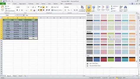 Excel Convert A Range To A Table Youtube
