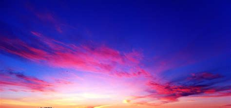 Wallpaper Pink Blue Sunset Sky Orange Cloud Night Clouds